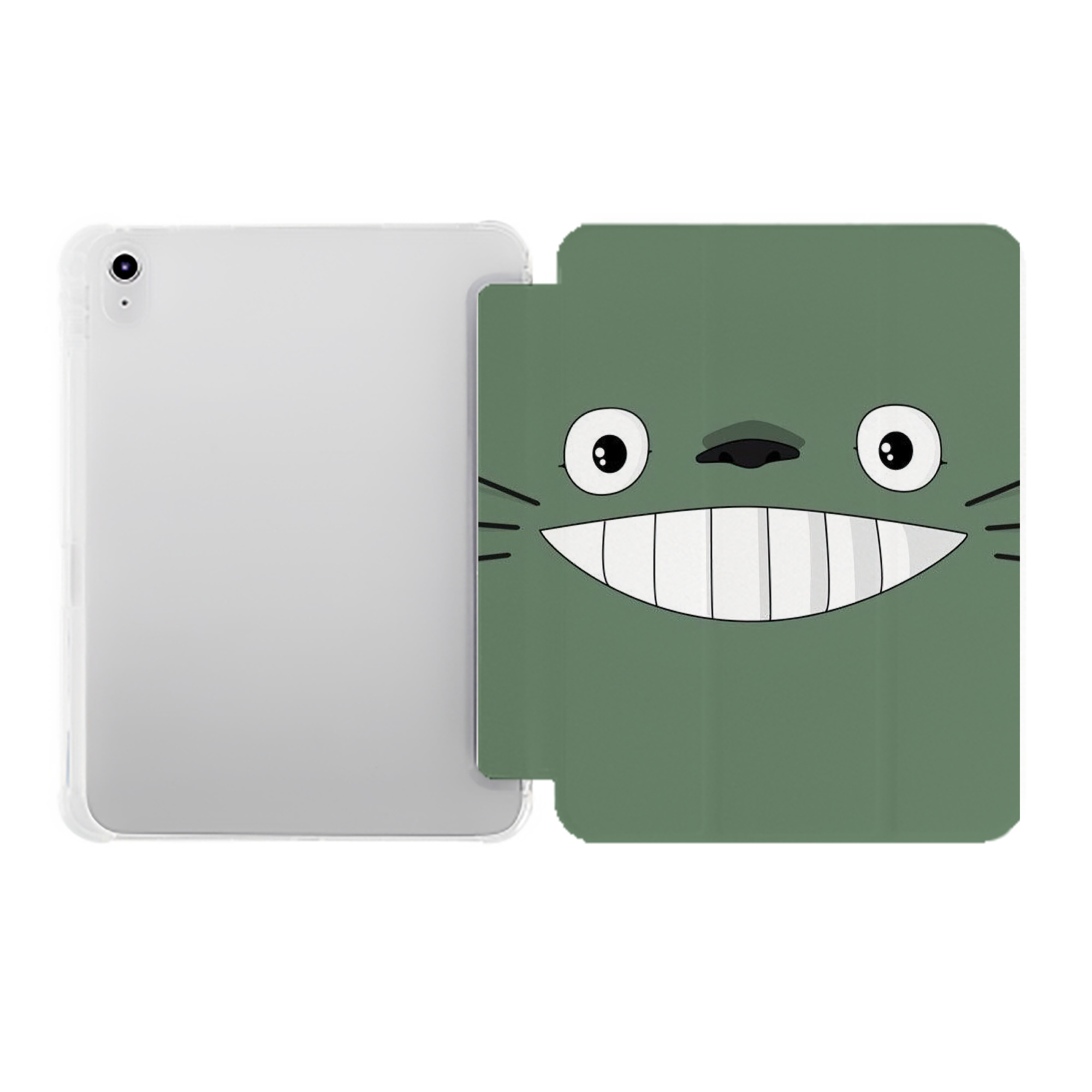（画像用） となりのトトロ 草壁メイ 草壁サツキ My Neighbor Totoro Satsuki Kusakabe Mei Kusakabe IPad ケース ペン収納付き 三つ折りスタンド PUレザー×シリコン 対応機種9.5/10.5/10.9インチ